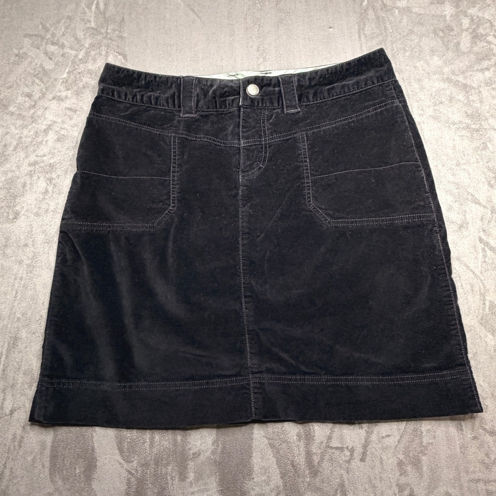 Athleta Velvet Mini Skirt Black Womens Sz 10 Stretch Utility Pockets Witchy 2010